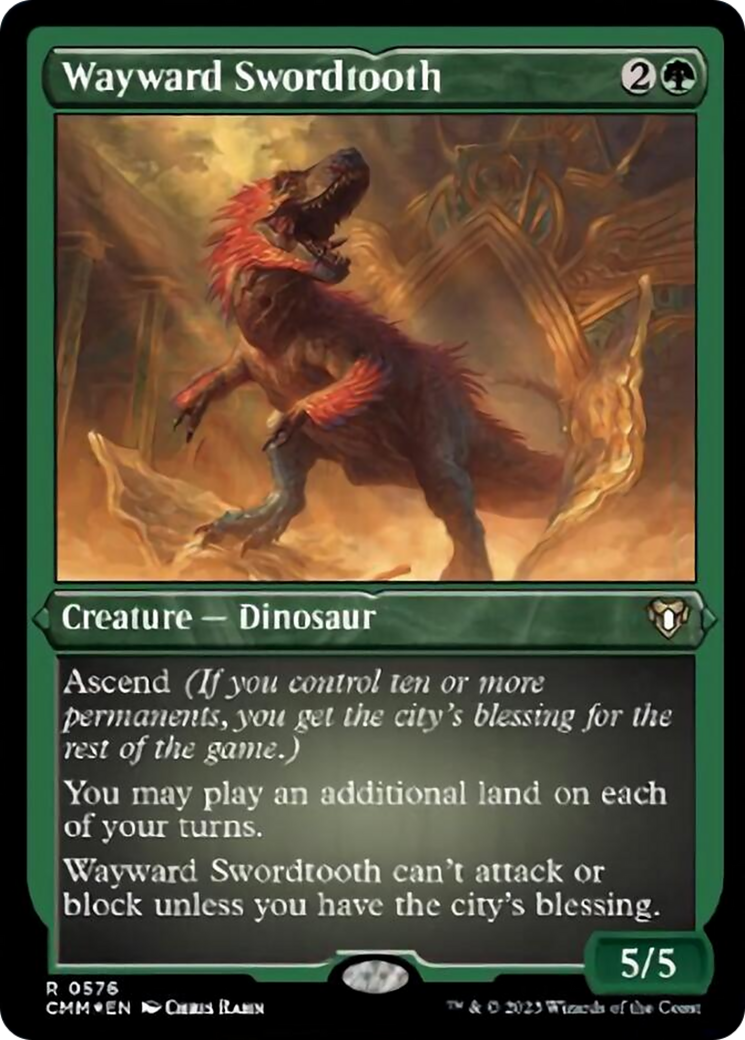 Wayward Swordtooth (Foil Etched) [Commander Masters] | Total Play