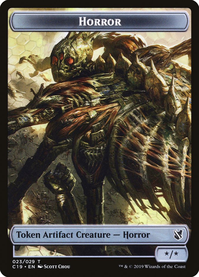 Angel of Sanctions // Horror Double-Sided Token [Commander 2019 Tokens] | Total Play