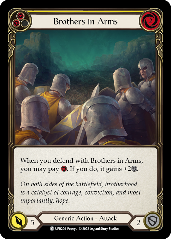 Brothers in Arms (Yellow) [UPR204] (Uprising)  Rainbow Foil | Total Play