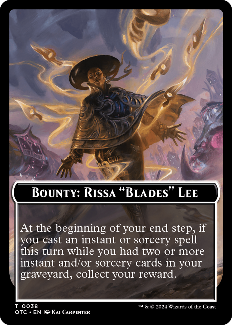 Bounty: Rissa "Blades" Lee // Bounty Rules Double-Sided Token [Outlaws of Thunder Junction Commander Tokens] | Total Play