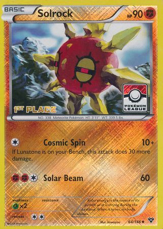 Solrock (64/146) (1st Place League Challenge Promo) [XY: Base Set] | Total Play