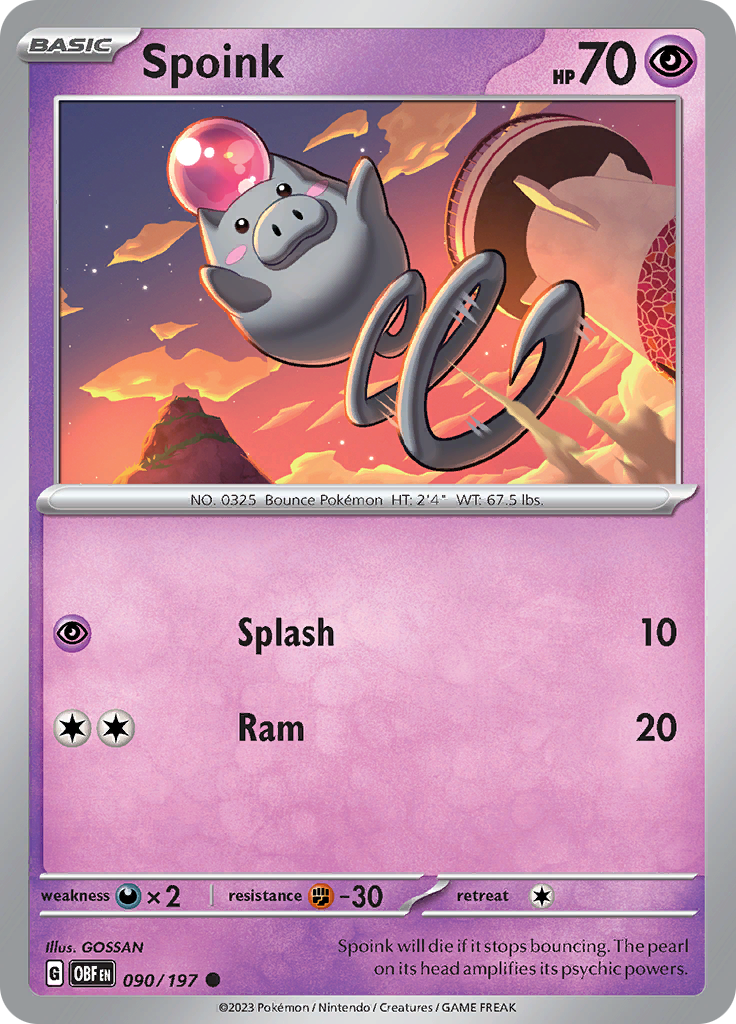 Spoink (090/197) [Scarlet & Violet: Obsidian Flames] | Total Play