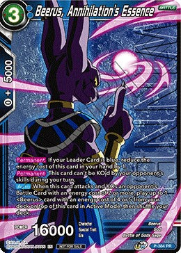 Beerus, Annihilation's Essence (Tournament Pack Vol. 8) (Winner) (P-384) [Tournament Promotion Cards] | Total Play