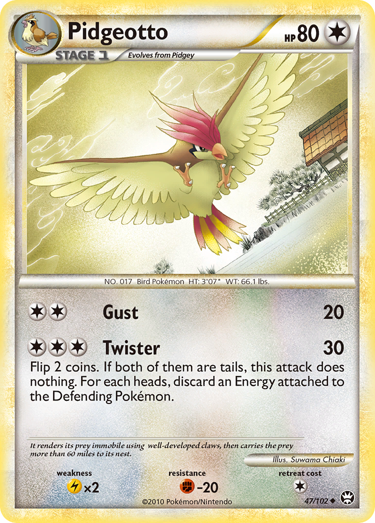Pidgeotto (47/102) [HeartGold & SoulSilver: Triumphant] | Total Play