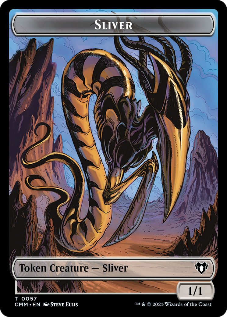 Copy (54) // Sliver Double-Sided Token [Commander Masters Tokens] | Total Play