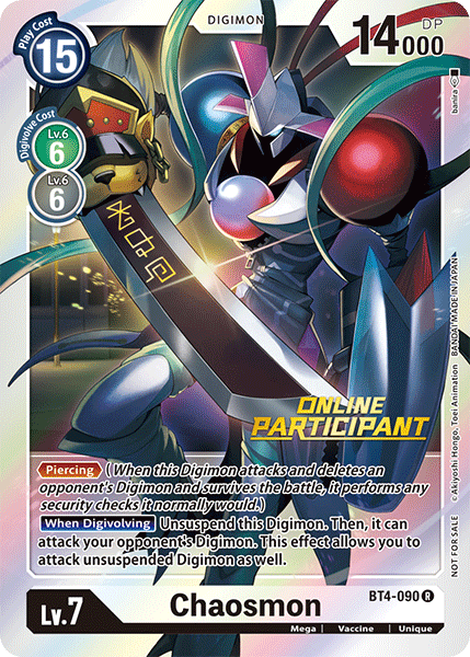 Chaosmon [BT4-090] (Online Participant) [Great Legend Promos] | Total Play