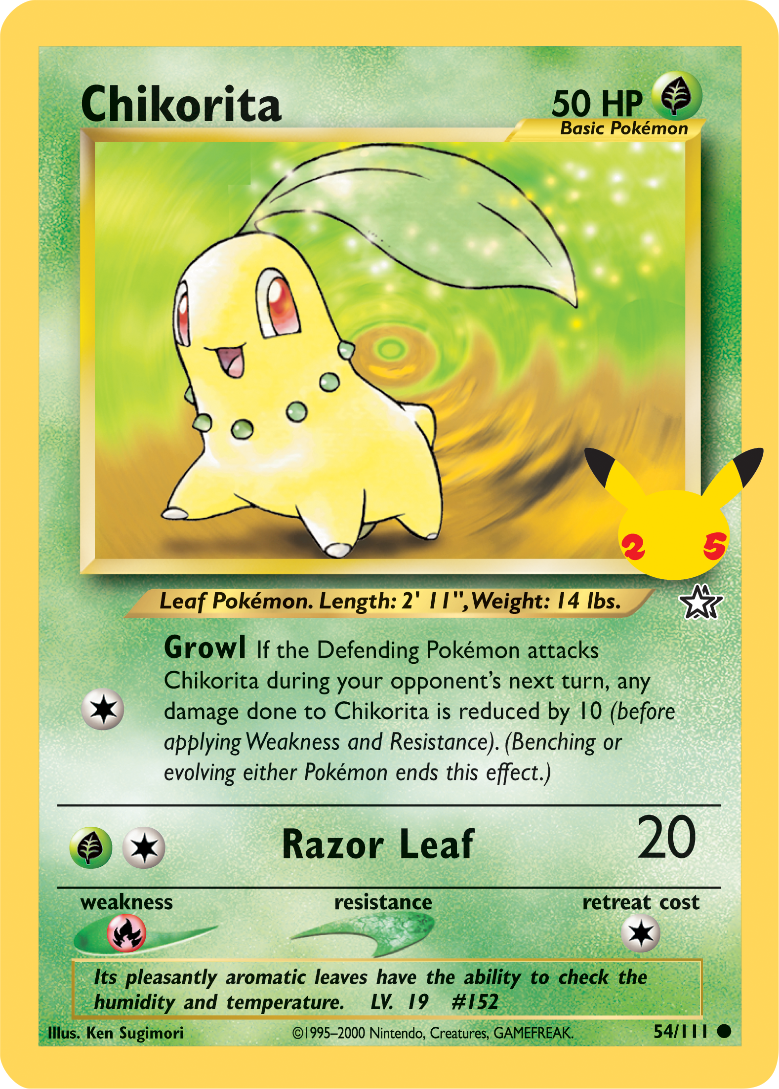 Chikorita (54/111) (Jumbo Card) [First Partner Pack] | Total Play