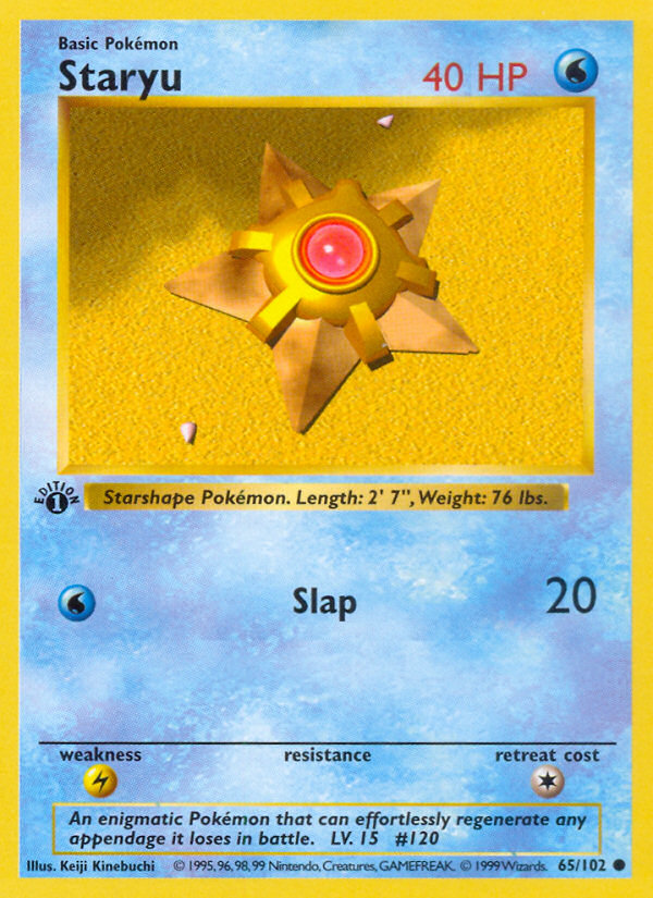 Staryu (65/102) (Shadowless) [Base Set 1st Edition] | Total Play
