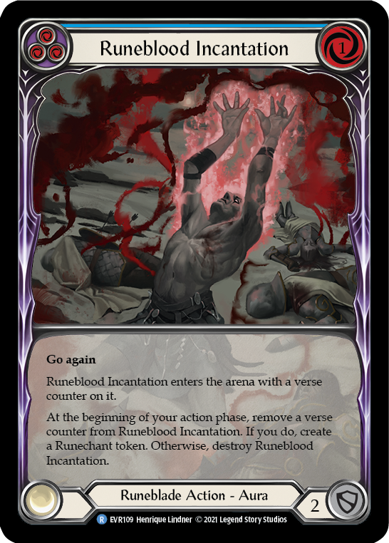 Runeblood Incantation (Blue) [EVR109] (Everfest)  1st Edition Extended Art Rainbow Foil | Total Play