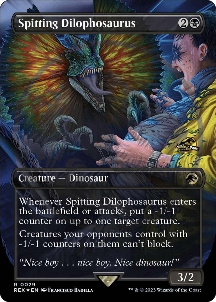 Spitting Dilophosaurus (Emblem) (Borderless) [Jurassic World Collection Tokens] | Total Play