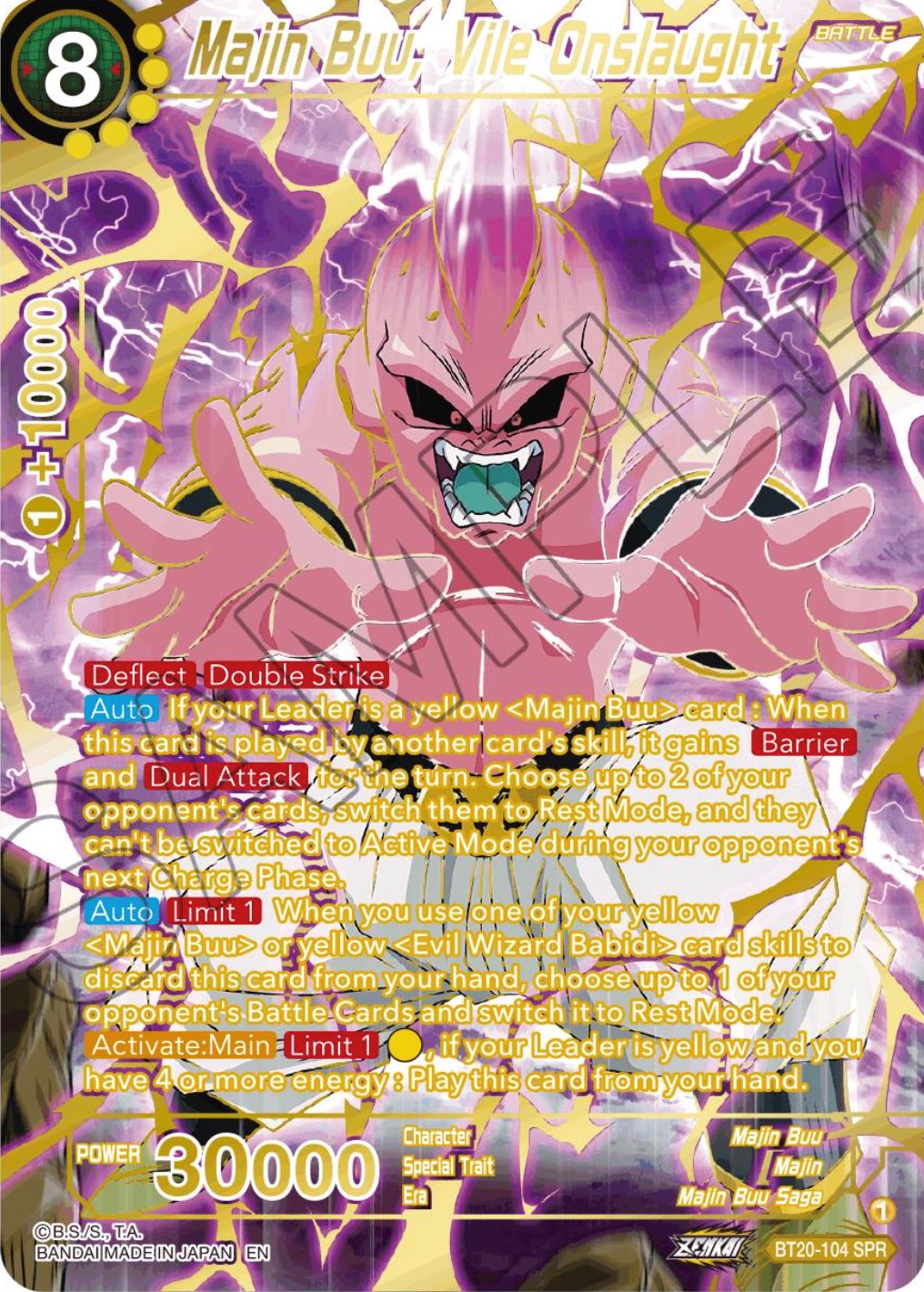 Majin Buu, Vile Onslaught (SPR) (BT20-104) [Power Absorbed] | Total Play