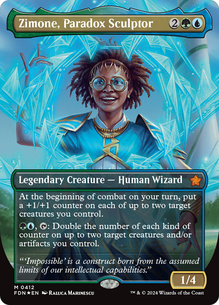 Zimone, Paradox Sculptor (Borderless) (Mana Foil) [Foundations] | Total Play