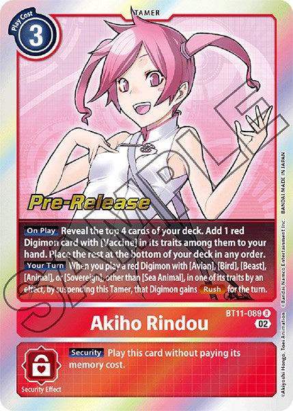 Akiho Rindou [BT11-089] [Dimensional Phase Pre-Release Promos] | Total Play