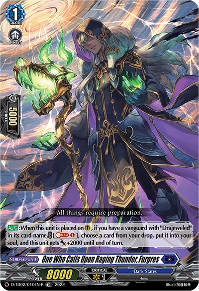 One Who Calls Upon Raging Thunder, Furgres (D-TD02/010EN-R) [Michiru Hazama -Demonic Jewel Dragon of the Four Flames-] | Total Play