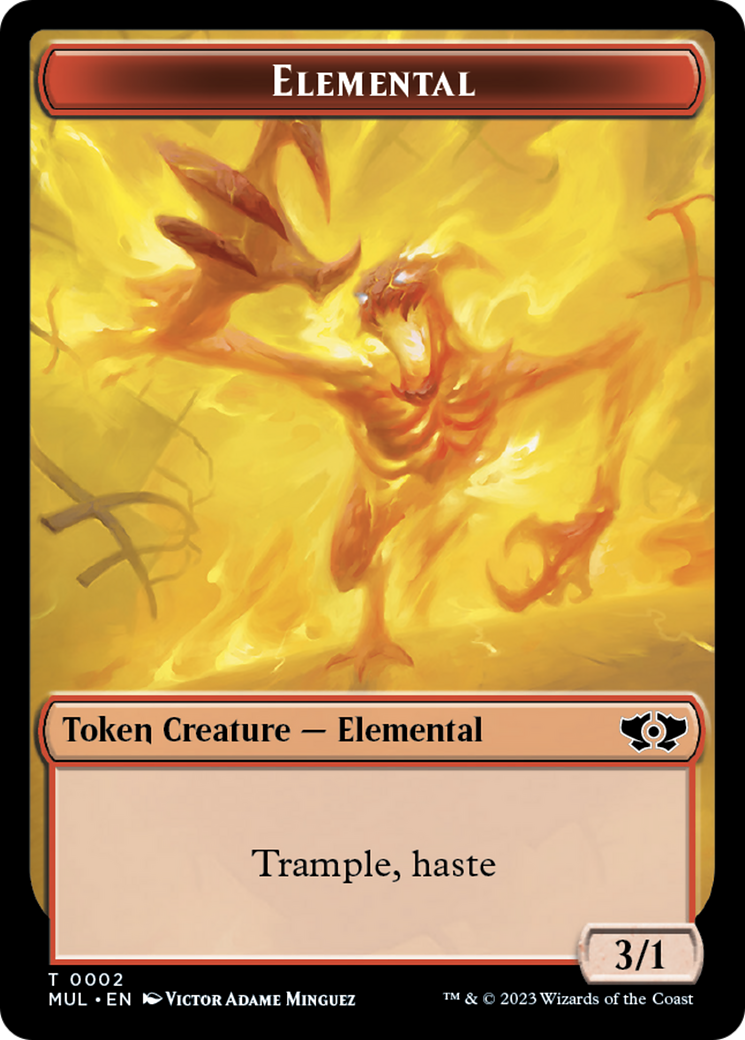 Elemental (2) // Teferi Akosa of Zhalfir Emblem Double-Sided Token [March of the Machine Tokens] | Total Play