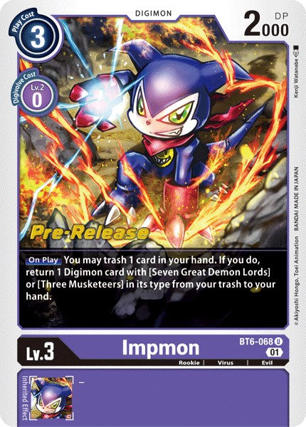 Impmon [BT6-068] [Double Diamond Pre-Release Cards] | Total Play