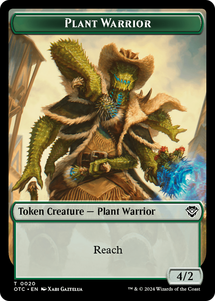 Plant Warrior // Treasure Double-Sided Token [Outlaws of Thunder Junction Commander Tokens] | Total Play