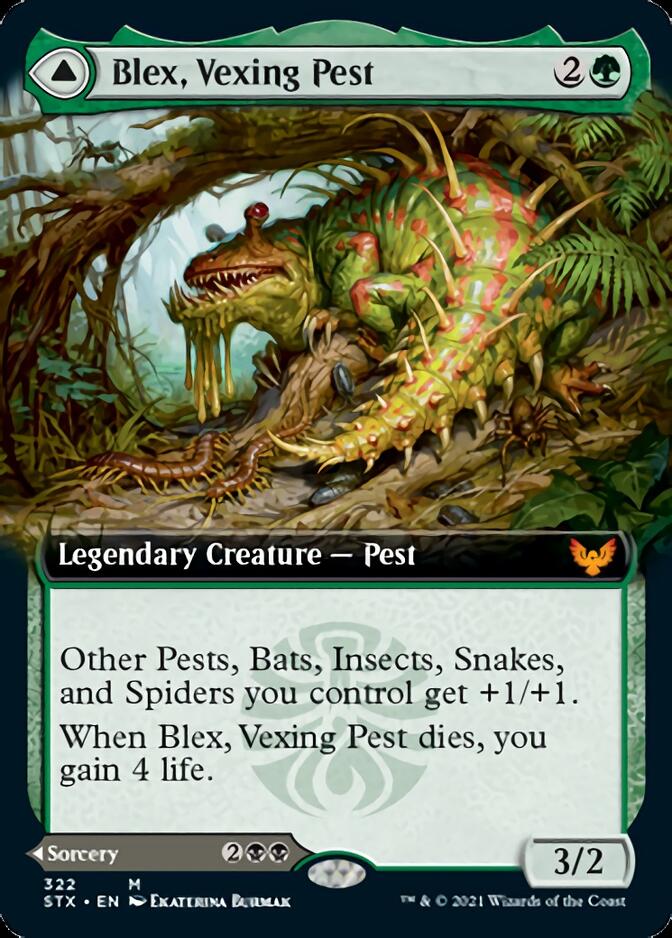 Blex, Vexing Pest // Search for Blex (Extended Art) [Strixhaven: School of Mages] | Total Play