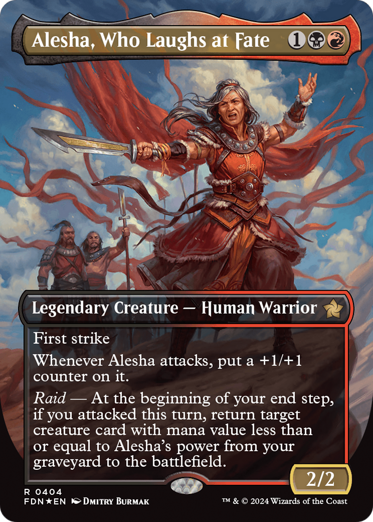 Alesha, Who Laughs at Fate (Borderless) (Mana Foil) [Foundations] | Total Play