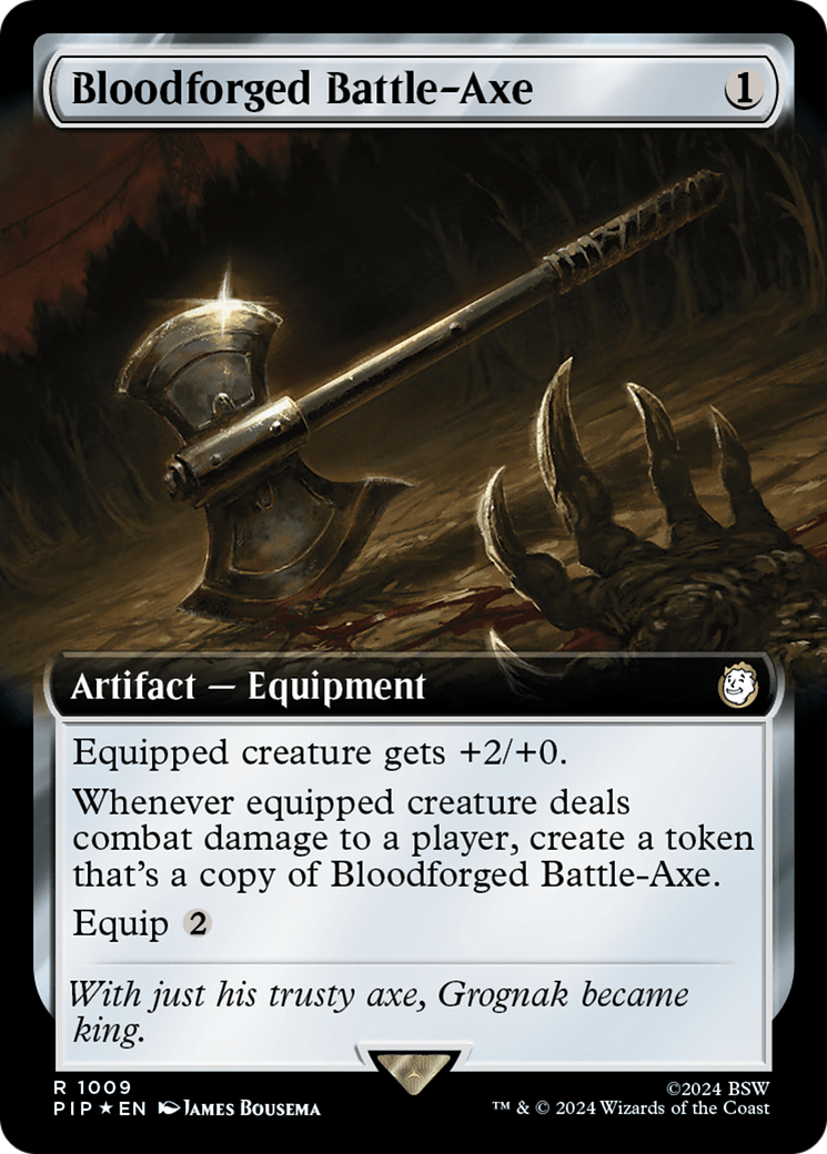 Bloodforged Battle-Axe (Extended Art) (Surge Foil) [Fallout] | Total Play