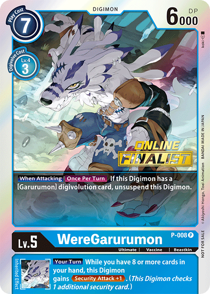 WereGarurumon [P-008] (Online Regional - Finalist) [Promotional Cards] | Total Play