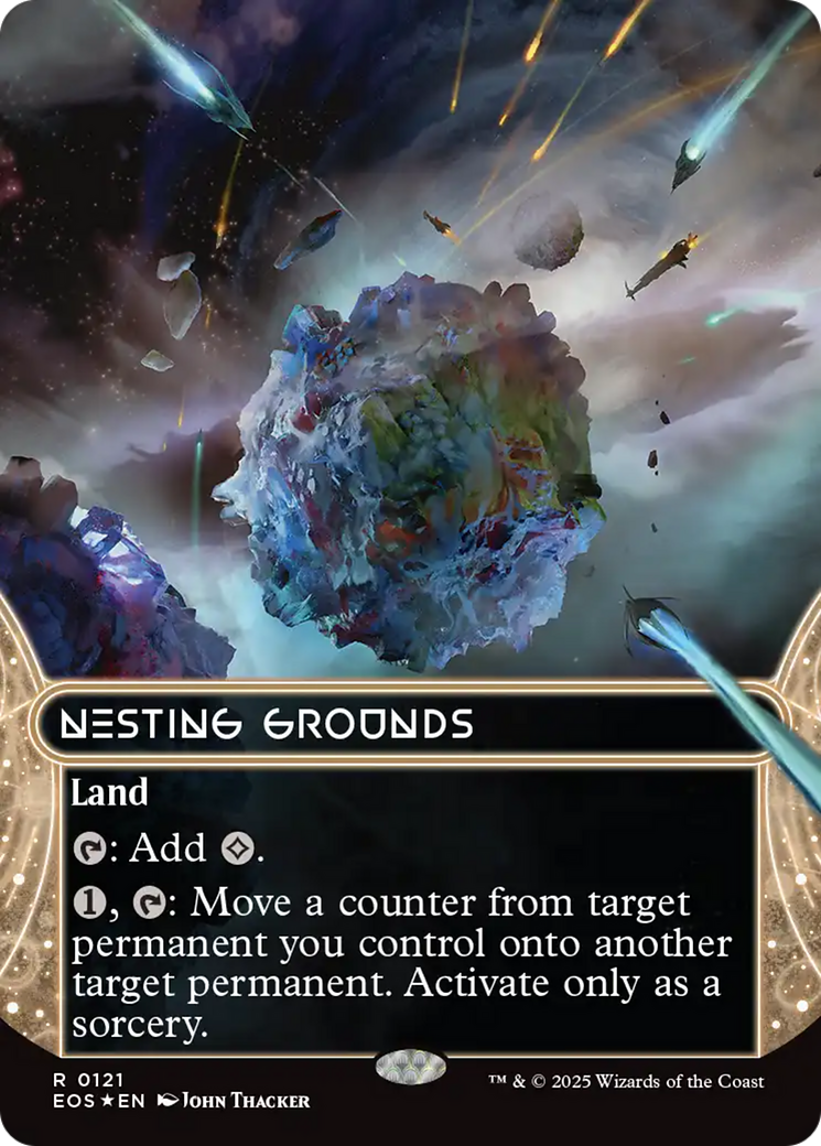 Nesting Grounds (0121) (Borderless) (Galaxy Foil) [Edge of Eternities: Stellar Sights] | Total Play