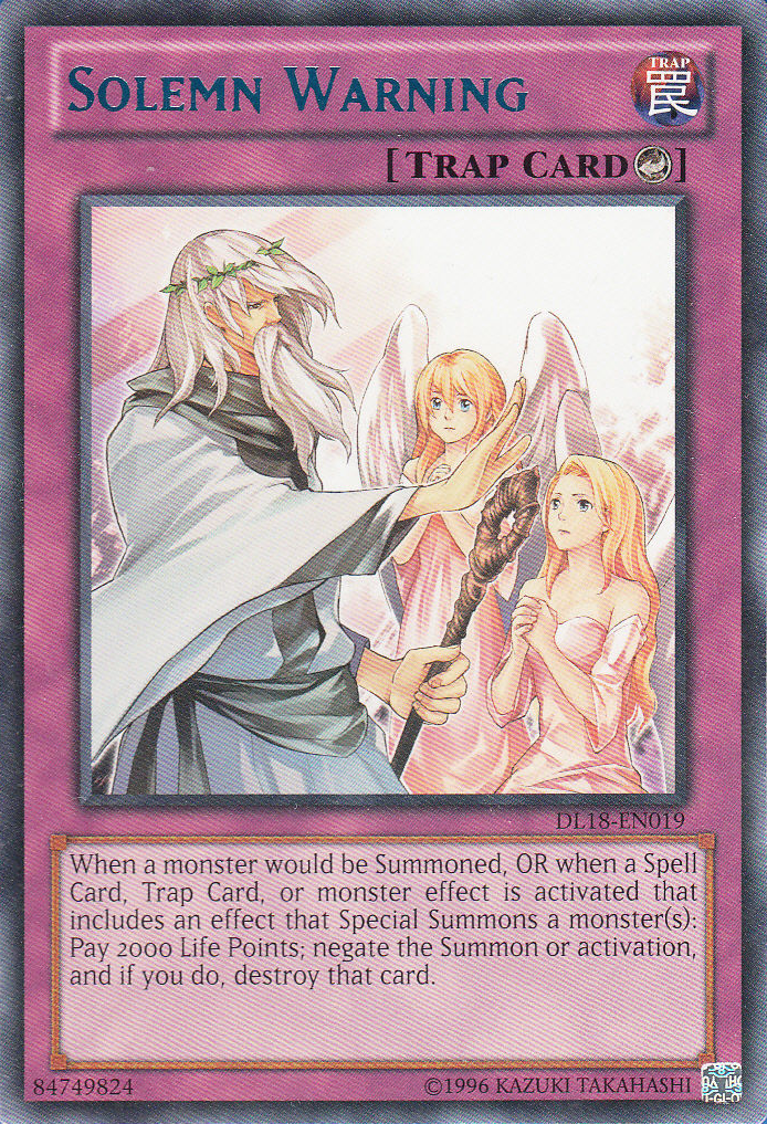 Solemn Warning (Blue) [DL18-EN019] Rare | Total Play