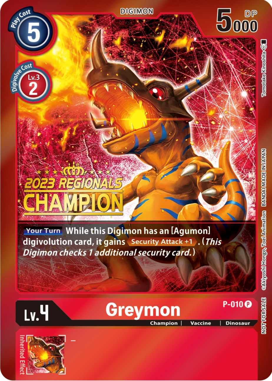 Greymon [P-010] (2023 Regionals Champion) [Promotional Cards] | Total Play