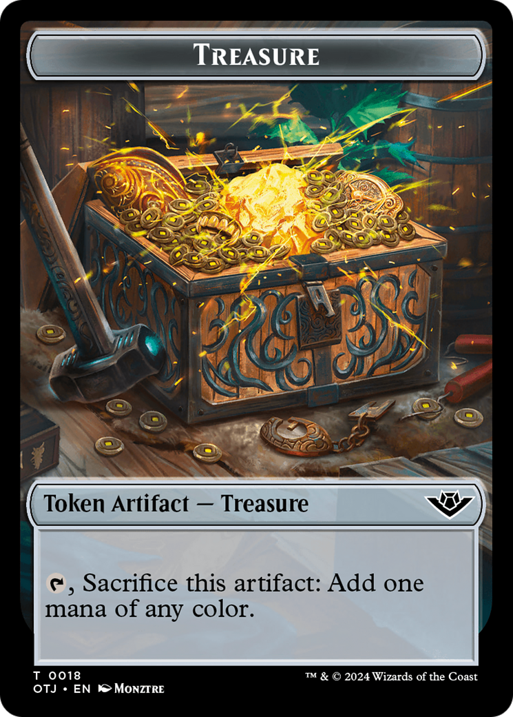 Boar // Treasure Double-Sided Token [Outlaws of Thunder Junction Commander Tokens] | Total Play