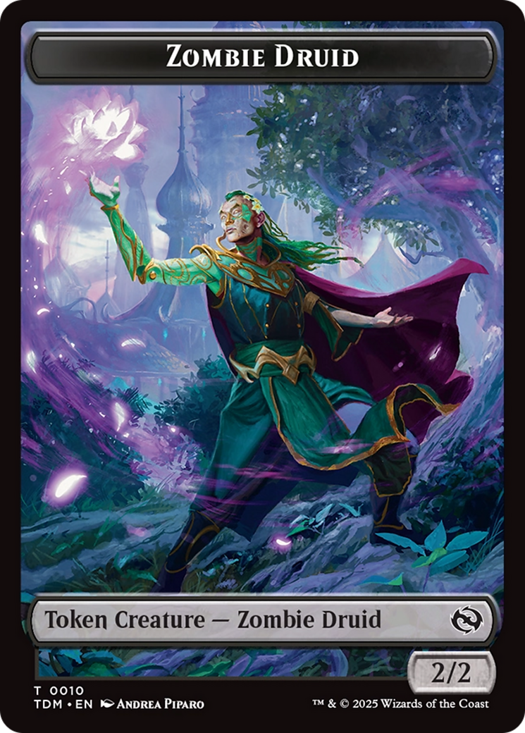 Treasure // Zombie Druid Double-Sided Token [Tarkir: Dragonstorm Tokens] | Total Play