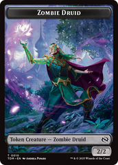 Zombie Druid // Treasure Double-Sided Token [Tarkir: Dragonstorm Tokens] | Total Play