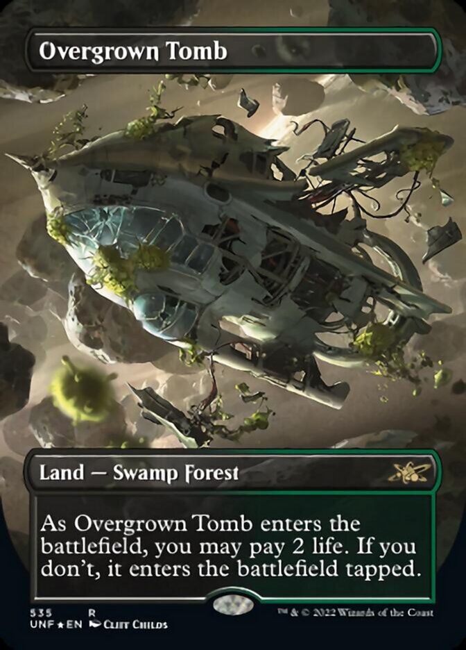 Overgrown Tomb (Borderless) (Galaxy Foil) [Unfinity] | Total Play