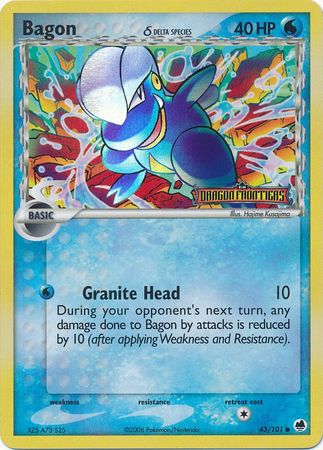 Bagon (43/101) (Delta Species) (Stamped) [EX: Dragon Frontiers] | Total Play