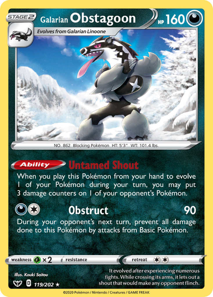 Galarian Obstagoon (119/202) [Sword & Shield: Base Set] | Total Play