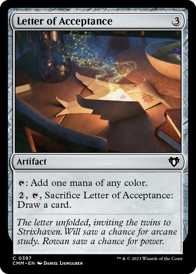 Letter of Acceptance [Commander Masters] | Total Play