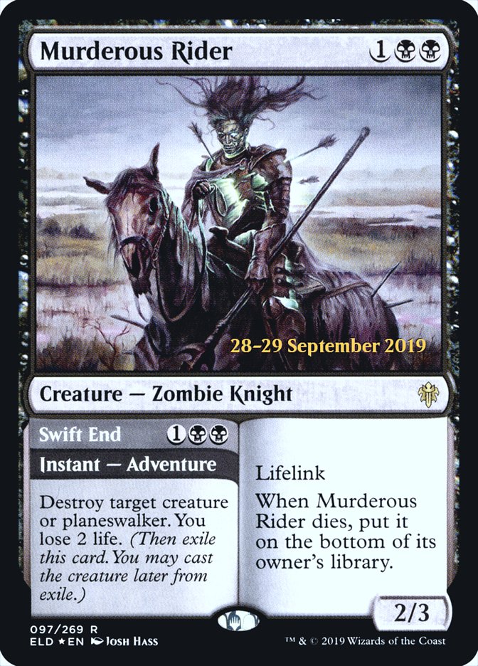 Murderous Rider // Swift End [Throne of Eldraine Prerelease Promos] | Total Play