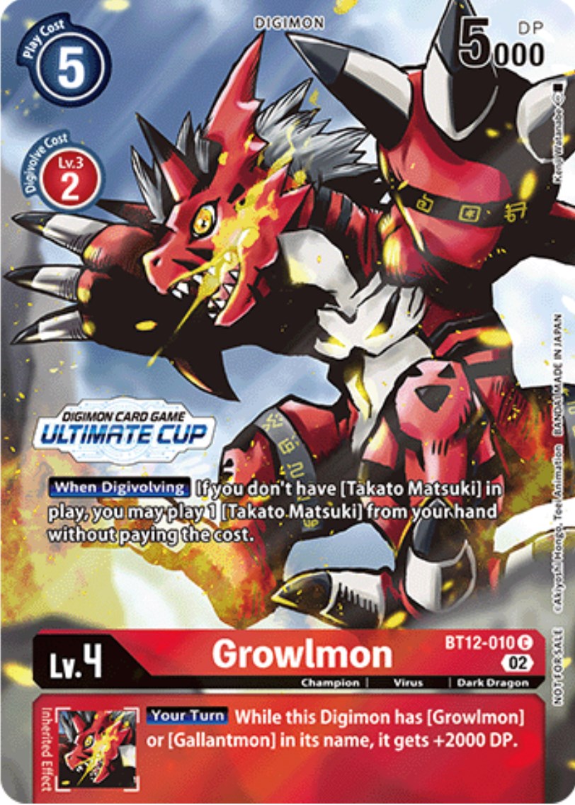 Growlmon [BT12-010] (Ultimate Cup) [Across Time Promos] | Total Play