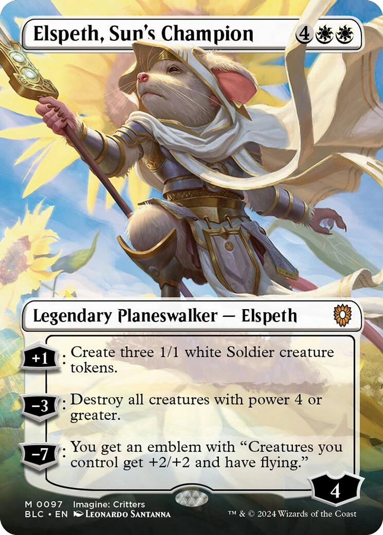 Elspeth, Sun's Champion (Borderless) [Bloomburrow Commander] | Total Play