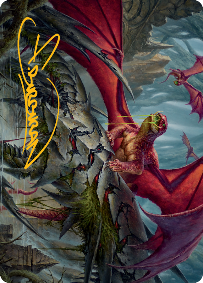 Hoarding Broodlord Art Card (Gold-Stamped Signature) [March of the Machine Art Series] | Total Play