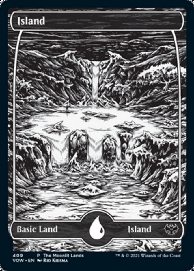 Island (The Moonlit Lands) (Foil Etched) [Innistrad: Crimson Vow Promos] | Total Play