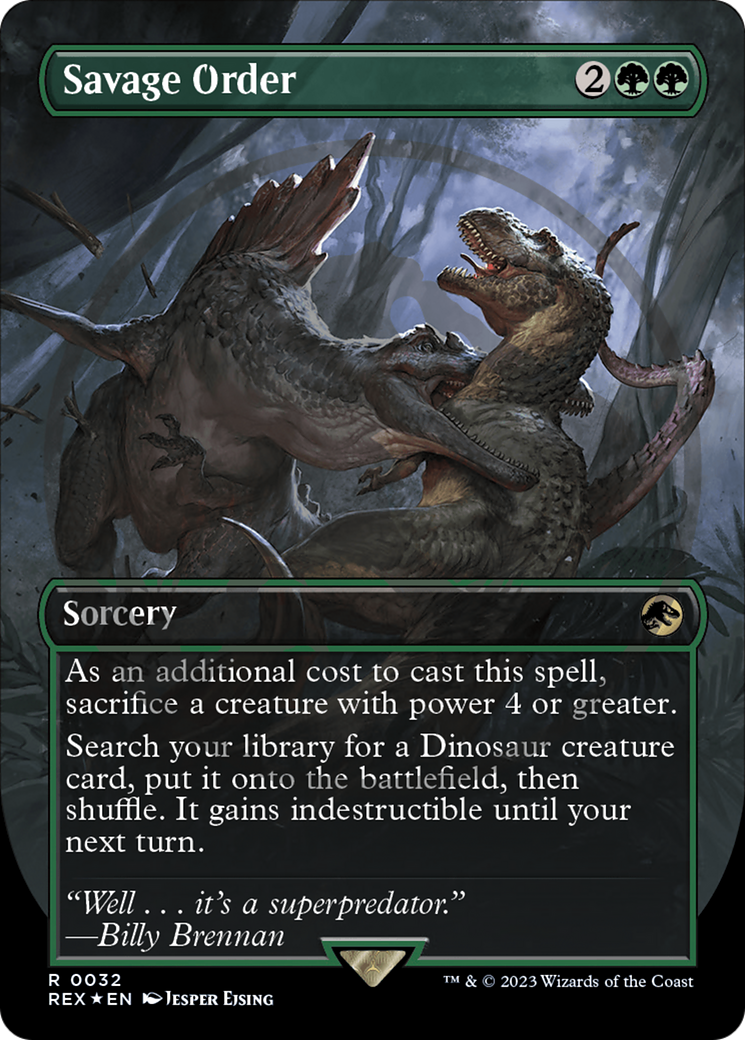 Savage Order (Emblem) (Borderless) [Jurassic World Collection Tokens] | Total Play