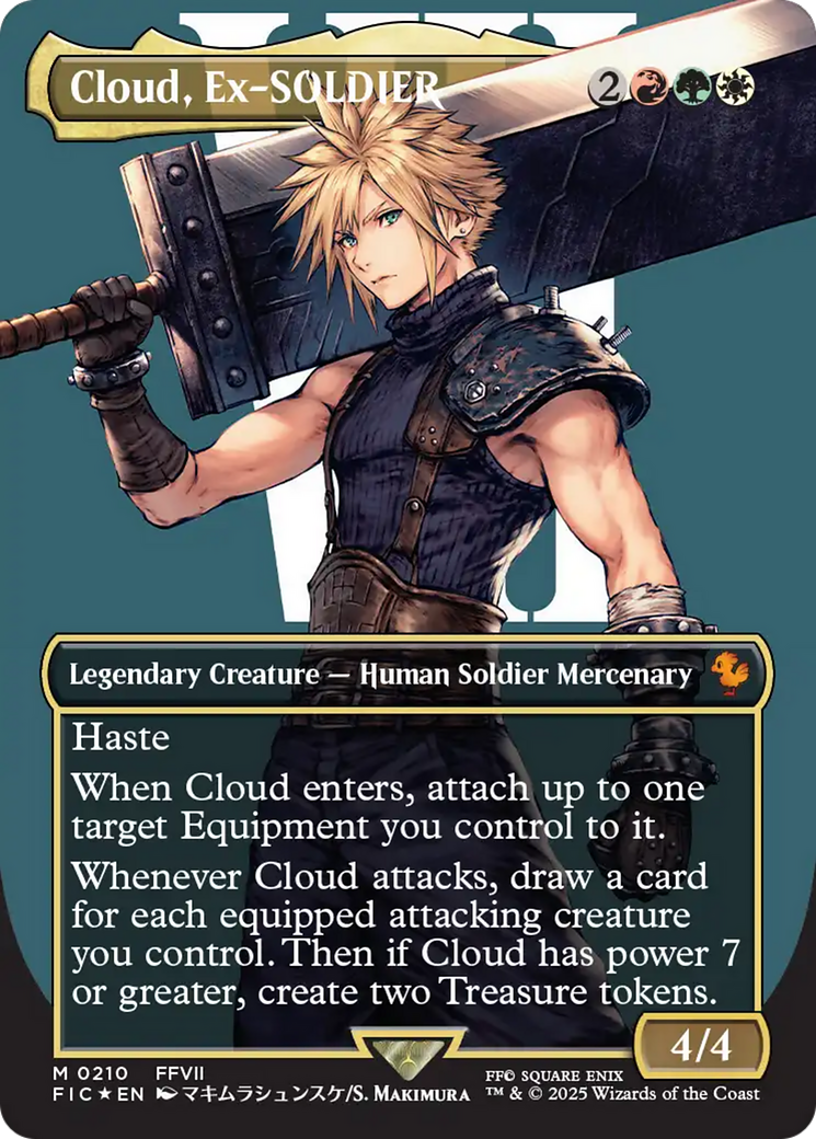 Cloud, Ex-SOLDIER (Borderless) (Surge Foil) [FINAL FANTASY Commander] | Total Play