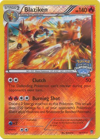 Blaziken (14/111) (National Championship Promo) [XY: Furious Fists] | Total Play