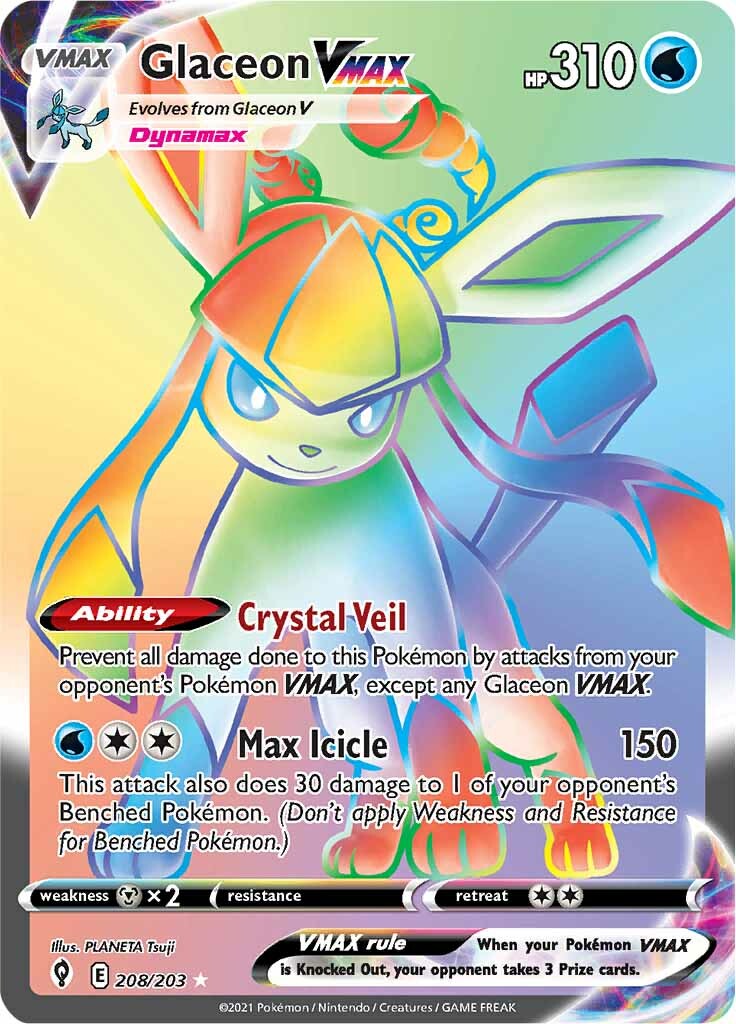 Glaceon VMAX (208/203) [Sword & Shield: Evolving Skies] | Total Play