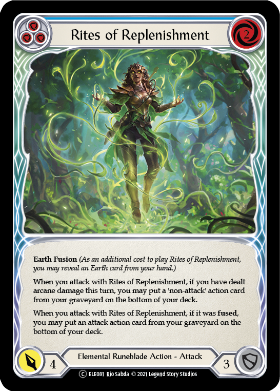 Rites of Replenishment (Blue) [U-ELE081] (Tales of Aria Unlimited)  Unlimited Normal | Total Play
