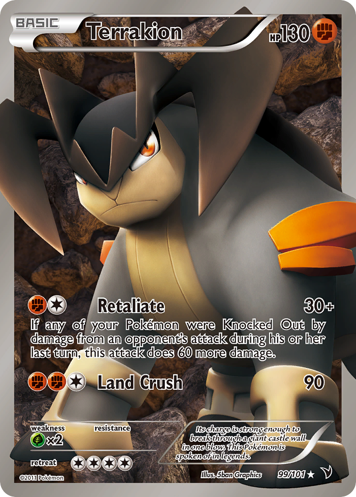 Terrakion (99/101) [Black & White: Noble Victories] | Total Play