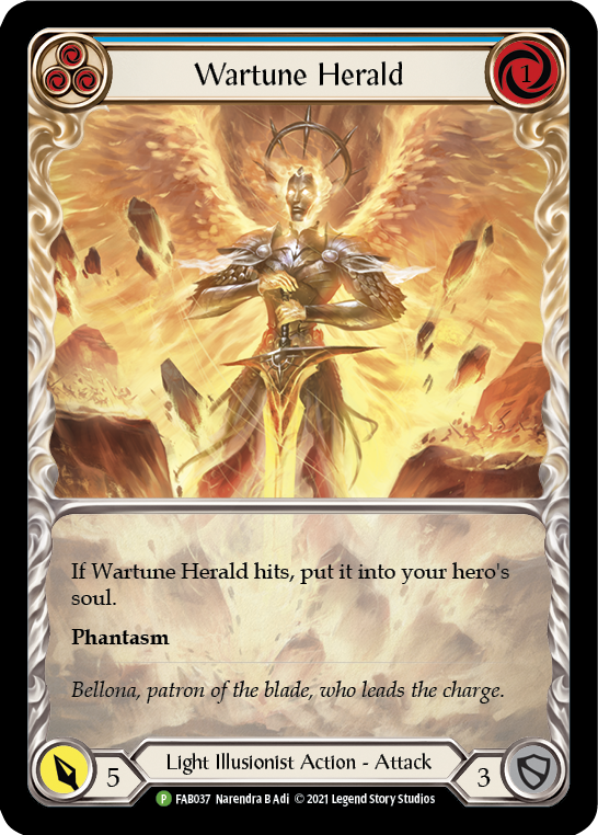 Wartune Herald (Blue Extended Art) [FAB037] (Promo)  Rainbow Foil | Total Play