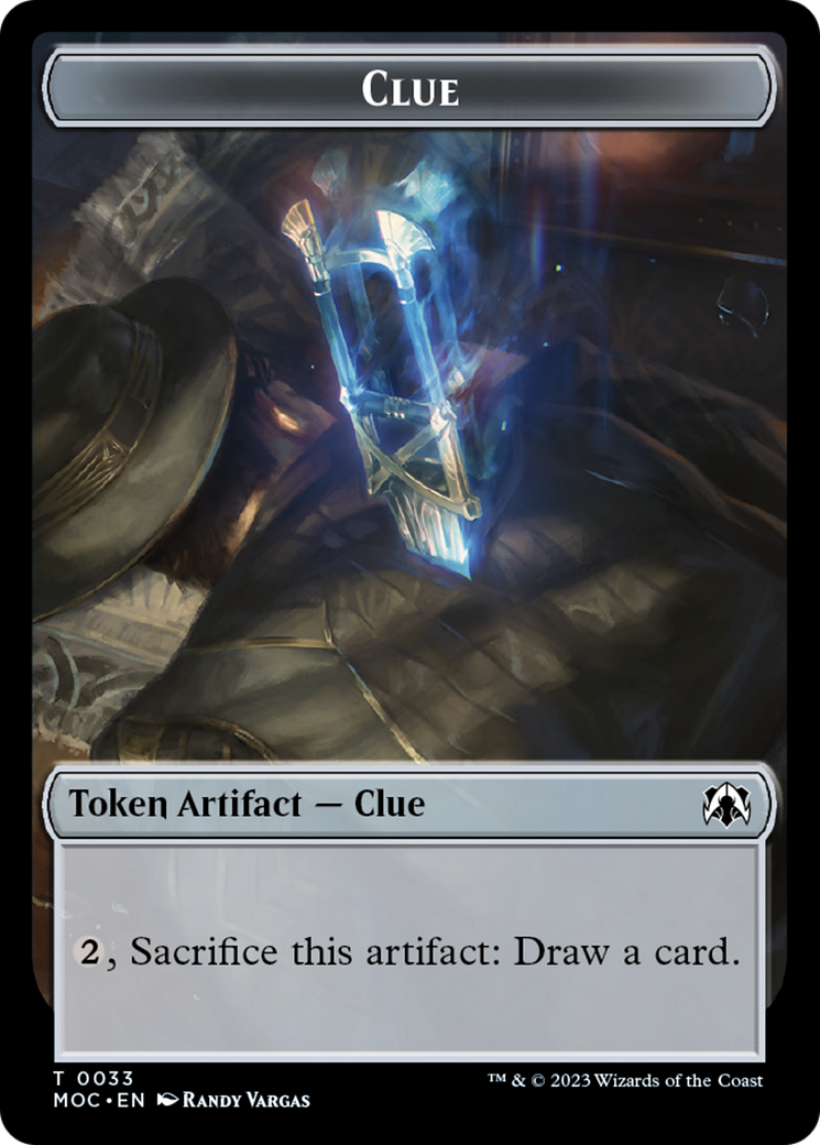 Golem // Clue Double-Sided Token [March of the Machine Commander Tokens] | Total Play