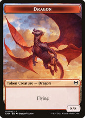 Elf Warrior // Dragon Double-Sided Token [Kaldheim Tokens] | Total Play