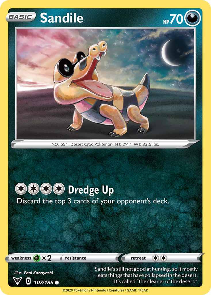 Sandile (107/185) [Sword & Shield: Vivid Voltage] | Total Play